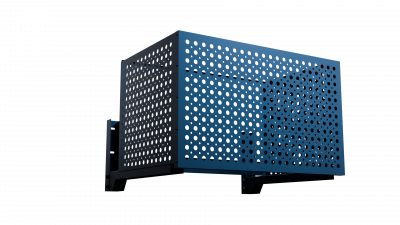 Корзина / короб для наружного блока кондиционера на фасад 900х600х550 мм с перфорацией кружки / Синий (RAL 5010)