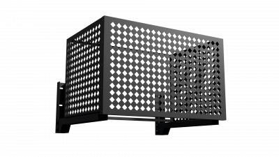 Корзина / короб для наружного блока кондиционера 1200х900х600 с перфорацией ромбики / Серый графит (RAL 7024)