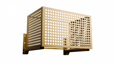 Корзина / короб для наружного блока кондиционера 1300х1050х650 с перфорацией ромбики / Золото (RAL 0492)