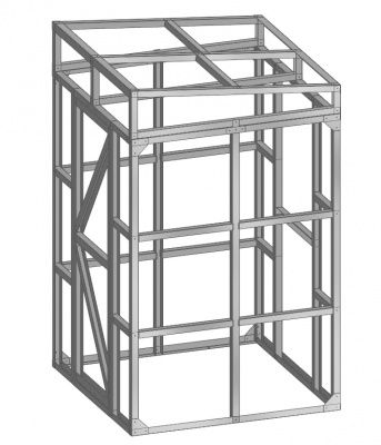 Сборно-разборный хозблок / Бытовка из оцинкованной стали 150х150х245 см
