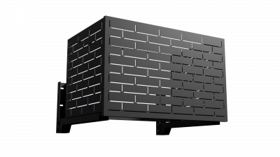 Корзина / короб для наружного блока кондиционера на фасад 900х600х550 мм с перфорацией кирпичики / Серый графит (RAL 7024)